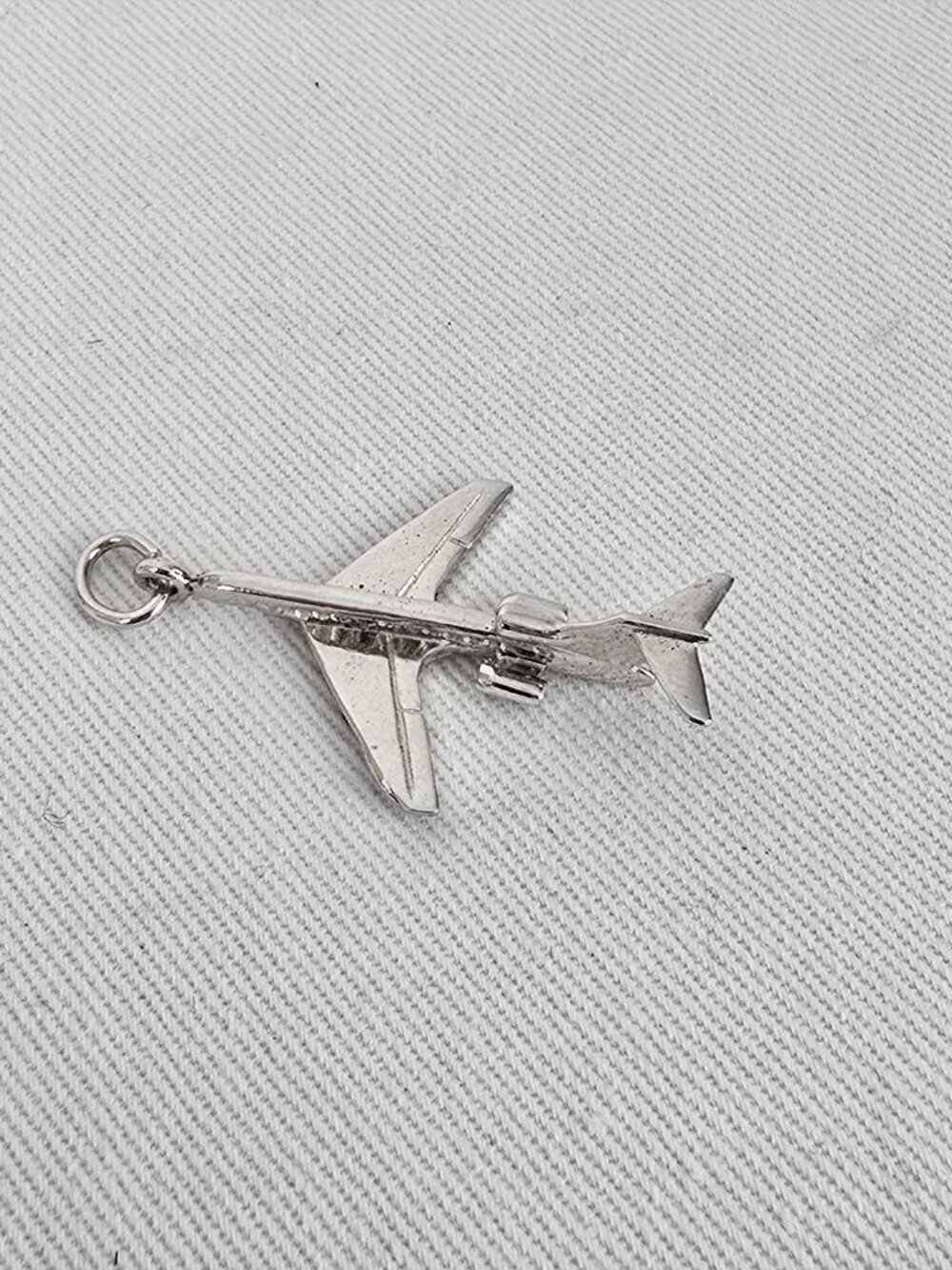 Vintage Sterling Silver Airplane Charm Bracelet Jet Plane Travel Charm